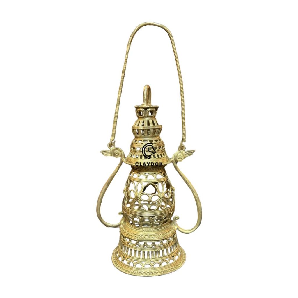 Bastar Jharkhand Tribal Dhokra Brass Lantern Hanging Lamp